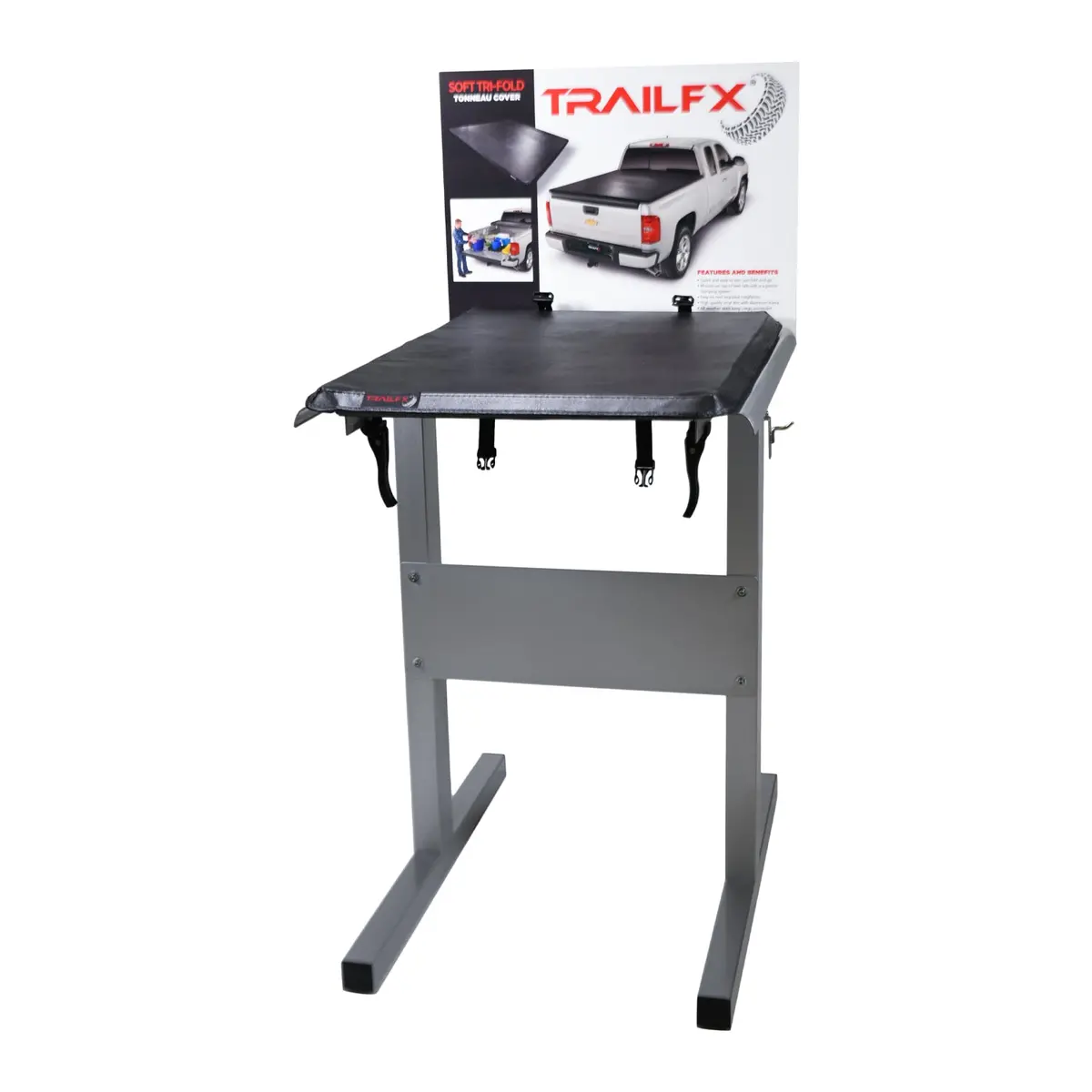 Soft Tri-Fold Tonneau Cover Display With Stand 1