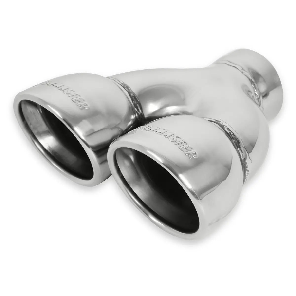 Exhaust Tip - Dual 3.5 In. Rolled Angle Polished Ss Fits 2.50 In. Tubing-Weld On 1
