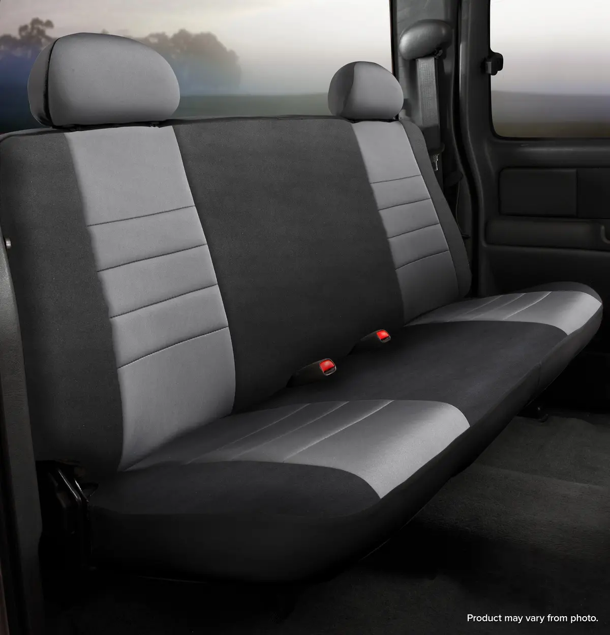 Np90 Series - Neoprene Custom Fit Rear Seat Cover- Black/Gray Center Panel 1