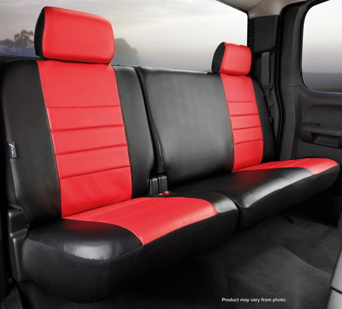 Sl60 Series - Leatherlite Simulated Leather Custom Fit Rear Seat Cover- Red 1