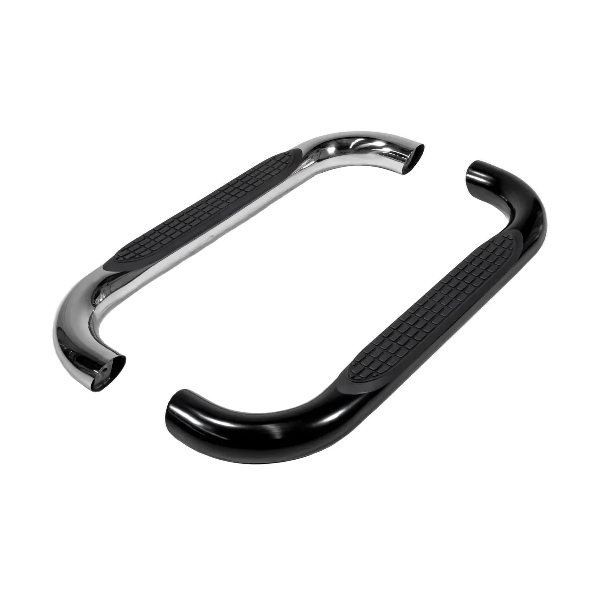 Sample Of 3 Inch Round Polished Stainless Steel And Black Side Bars 1