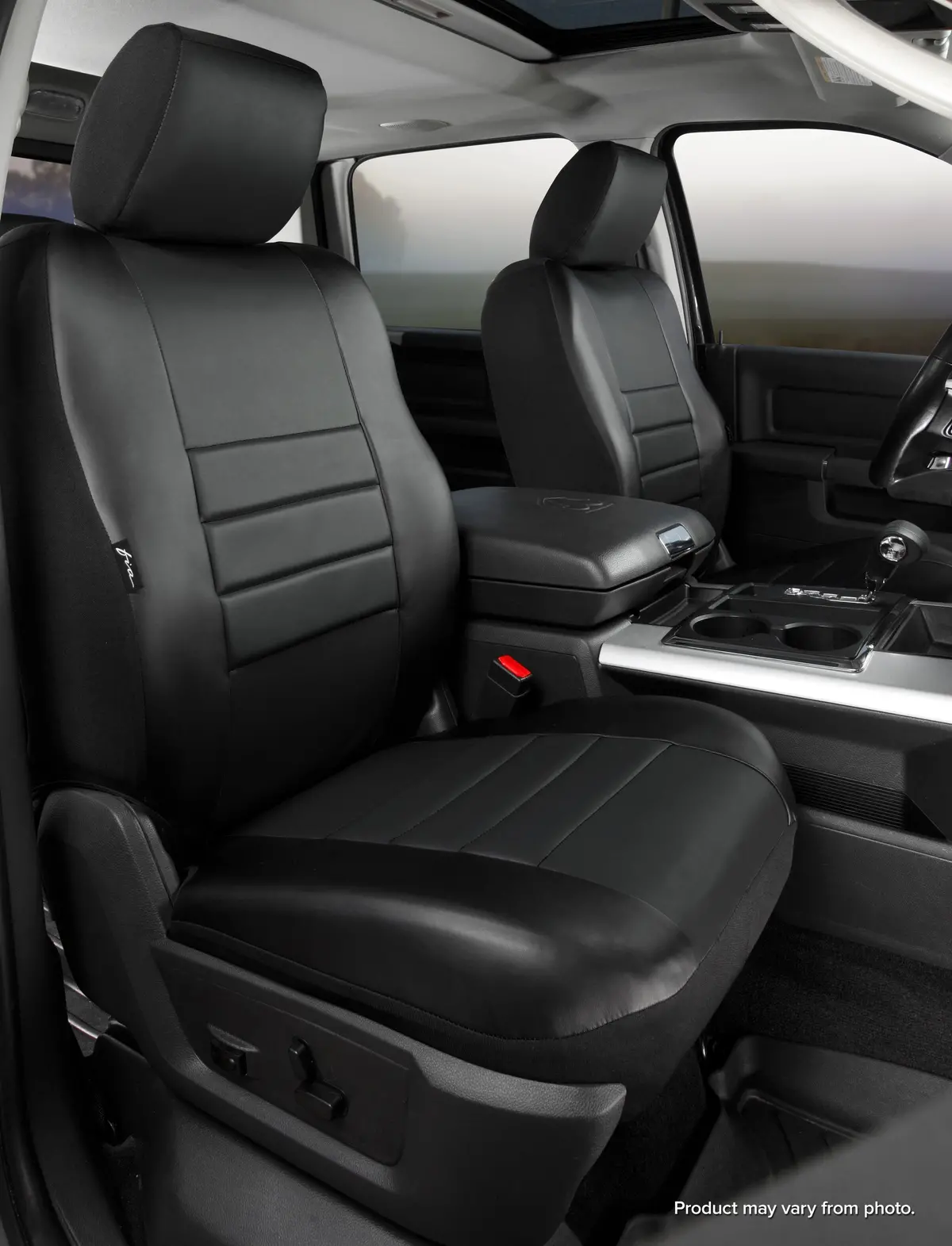 Sl60 Series - Leatherlite Simulated Leather Custom Fit Front Seat Cover- Black 1