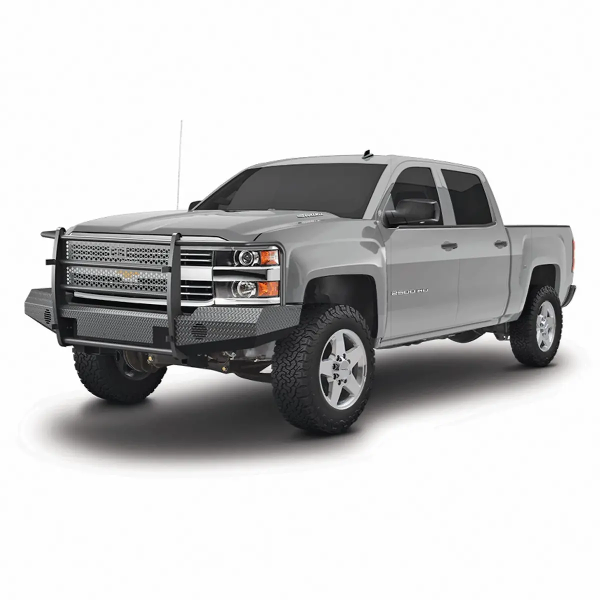 1 Pc Direct Fit W/Grille Guard And Grille Mesh W/Oe Light Cutouts Black Steel 1
