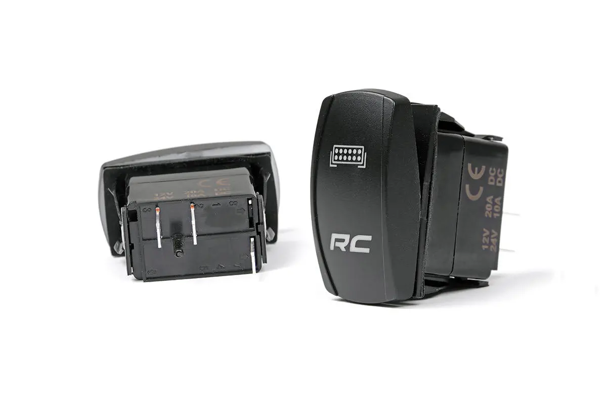 Rocker Switch - 2X1 With Logo - Blue Back Light 1