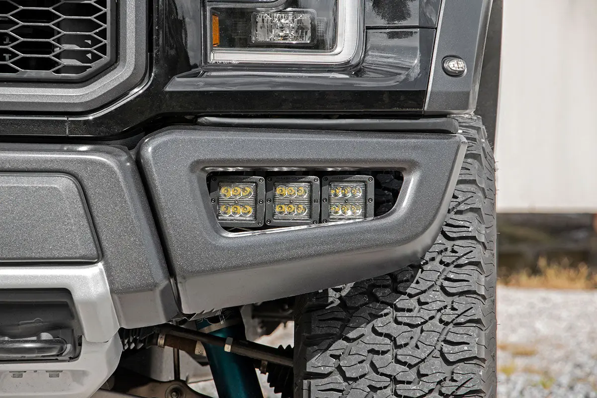 Led Light Kit - Fog Mount - Triple 2" Black Pair - Ford Raptor 4Wd (17-20) 1