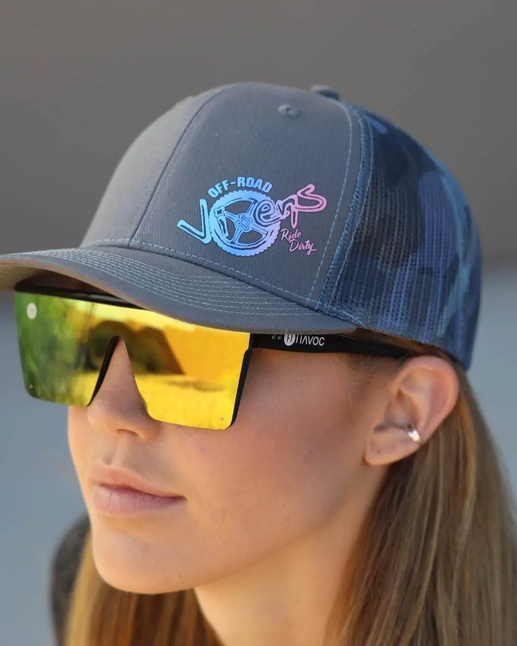 Ride Dirty Trucker Hat - Blue/Camo 1