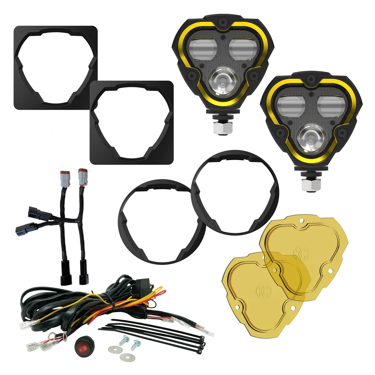 Kc Flex Era 3 Led Dm Sae Fog 2-Light Mstr Kit 10-24 Jeep Jk Jl Jt Aftermarket 1