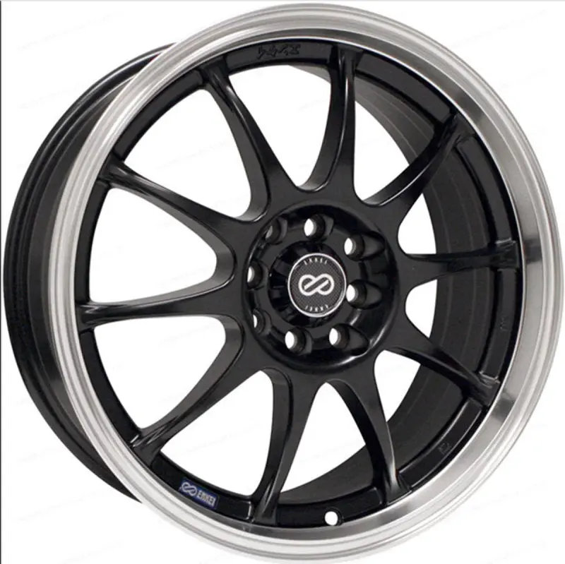 Enkei J10 15X6.5 5X100/114.3 38Mm Offset 72.62Mm Bore Dia Matte Black W/ Machined Lip Wheel 1