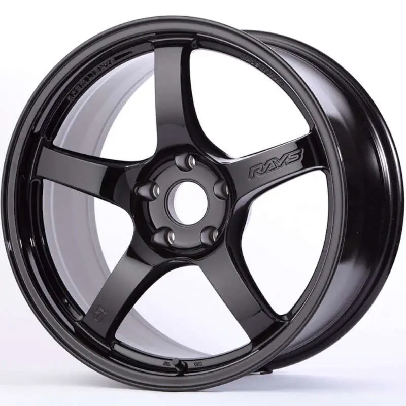 Gram Lights 57Cr 18X8.5 +37 5X114.3 Gloss Black Wheel 1