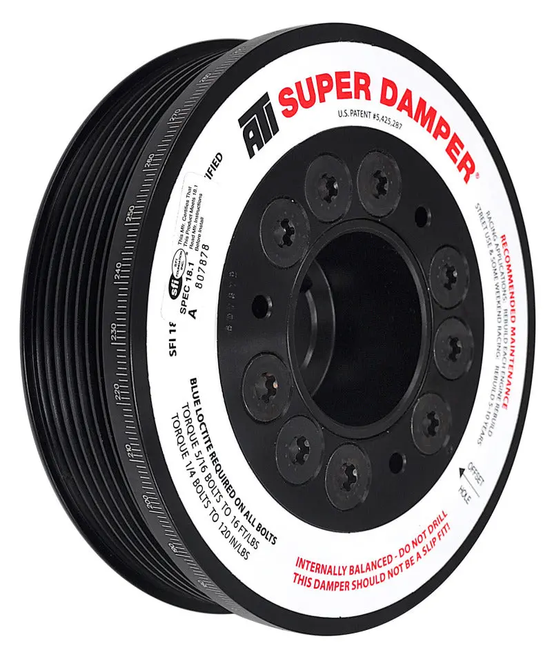 Ati Damper - 5.67In - Alum - 7 Grv - Honda K20 - Street - 02+ 2.0L - Civic Type-R / Acura Rsx - 1Pc 1
