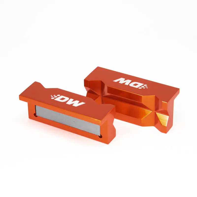 Deatschwerks 4In. Aluminum Soft Jaws W/ Magnet - Orange Anodized 1