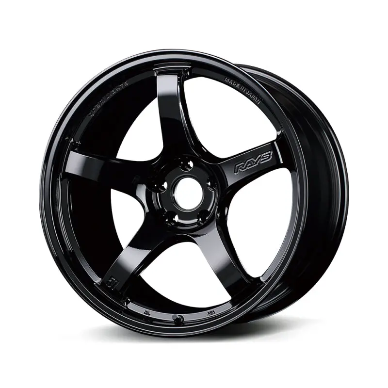 Gram Lights 57Cr 18X10.5 +12 5X114.3 Gloss Black Wheel 1