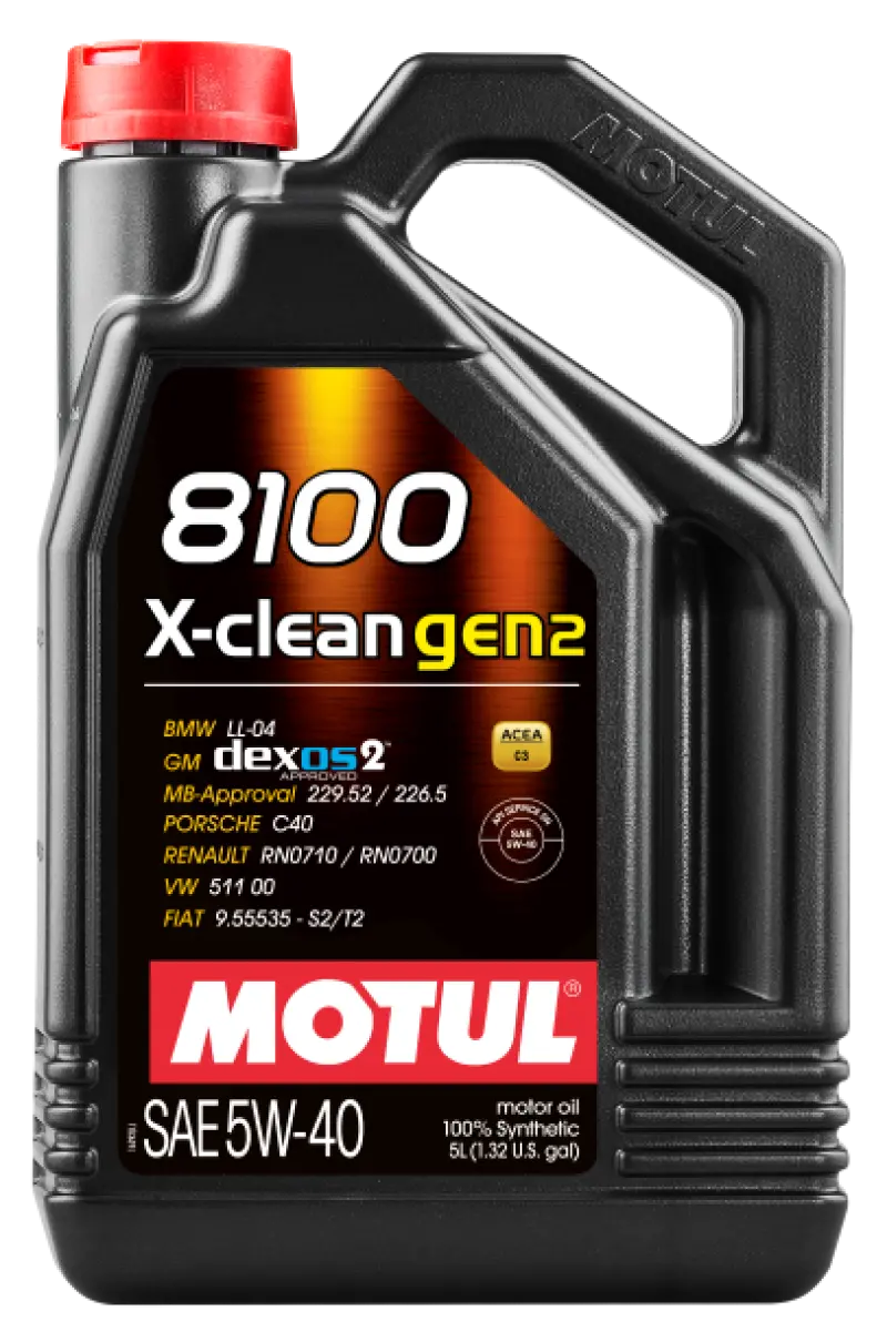 Motul 5L Synthetic Engine Oil 8100 X-Clean Gen 2 5W40 1