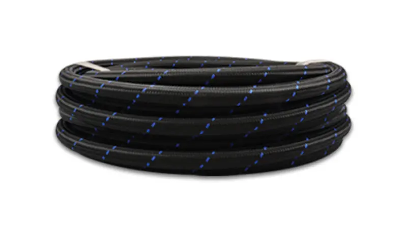Vibrant -4 An Two-Tone Black/Blue Nylon Braided Flex Hose (10 Foot Roll) 1