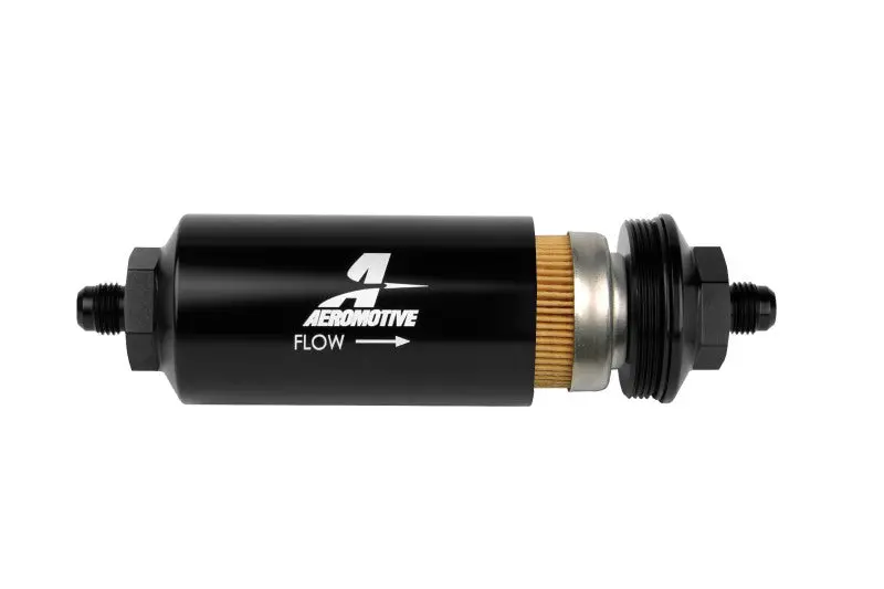 Aeromotive In-Line Filter - (An-6 Male) 10 Micron Fabric Element Bright Dip Black Finish 2