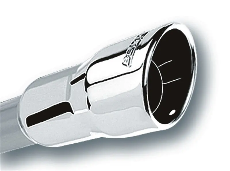 Borla 2.25In Inlet 3.5In Round Rolled Angle Cut Intercooled Outlet X 6.5In Long Embossed Tip 1