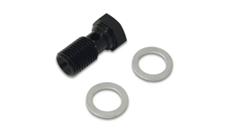 Vibrant Aluminum Banjo Bolt W/ 2 Washers (M12x1.25 20Mm Lg) - Anodized Black 1