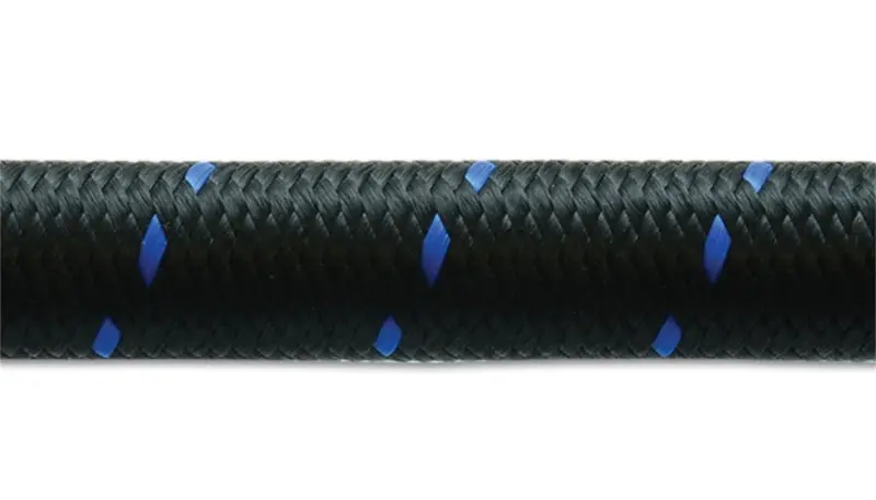 Vibrant -12 An Two-Tone Black/Blue Nylon Braided Flex Hose (20 Foot Roll) 2