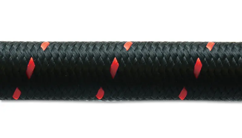 Vibrant -4 An Two-Tone Black/Red Nylon Braided Flex Hose (10 Foot Roll) 1