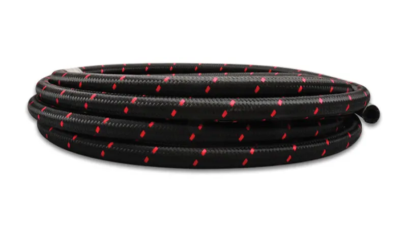 Vibrant -4 An Two-Tone Black/Red Nylon Braided Flex Hose (10 Foot Roll) 2