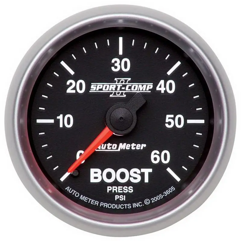 Autometer Sport-Comp Ii Mechanical 52Mm 0-60 Psi Mechanical Boost Gauge 1