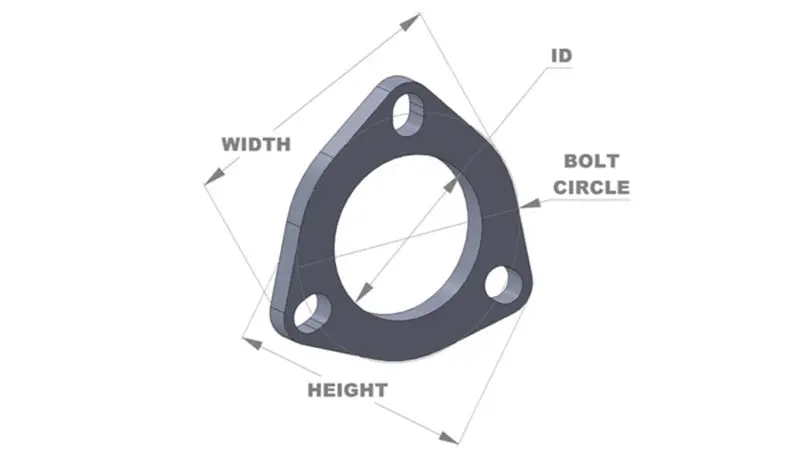 Vibrant 3-Bolt T304 Ss Exhaust Flange (2.75In I.D.) 2